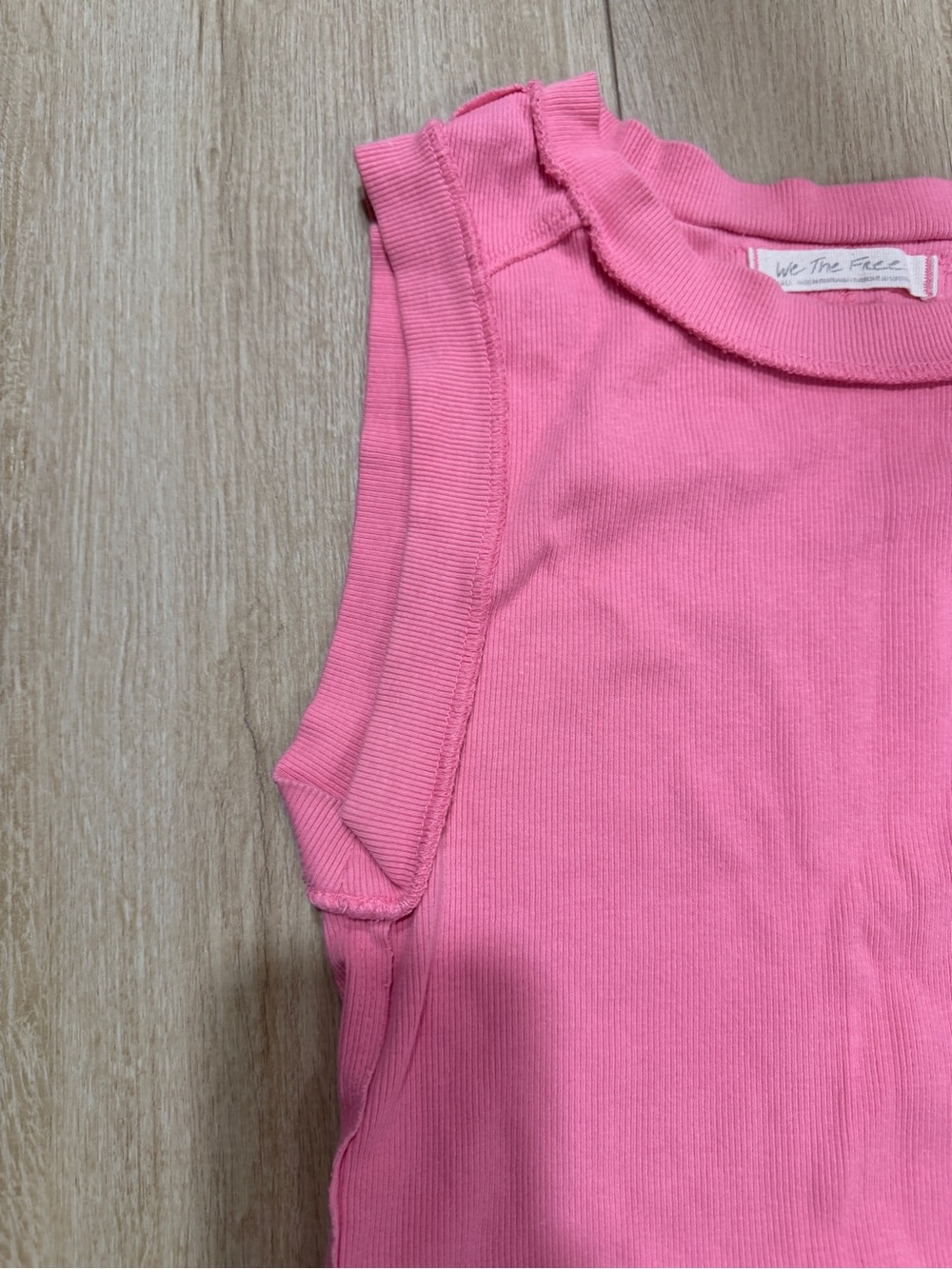 Free People Pink Ribbed Sleeveless Tank We The Free - Picture 2 of 7